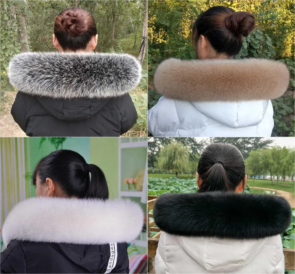 Luxury Hiver 100 Real Fox Fur Collarbes Forbes pour les femmes en manteau Hood Fox Fox Collier Swarf Scarf GRAND SHAOR FUR H09233924485