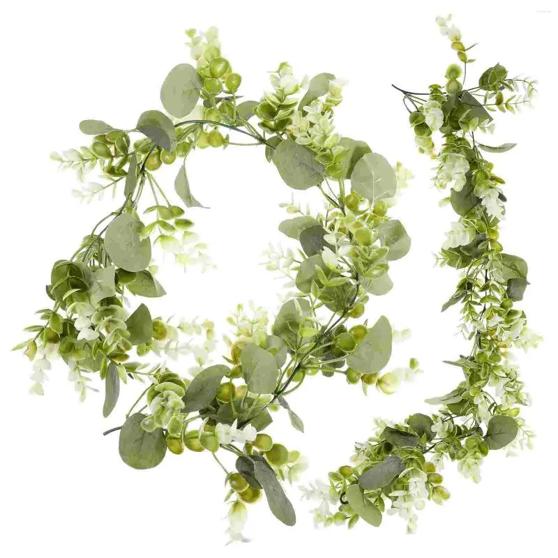 Decorative Flowers Real Touch Greenery Garland Realistic Eucalyptus Leaves Vine Faux