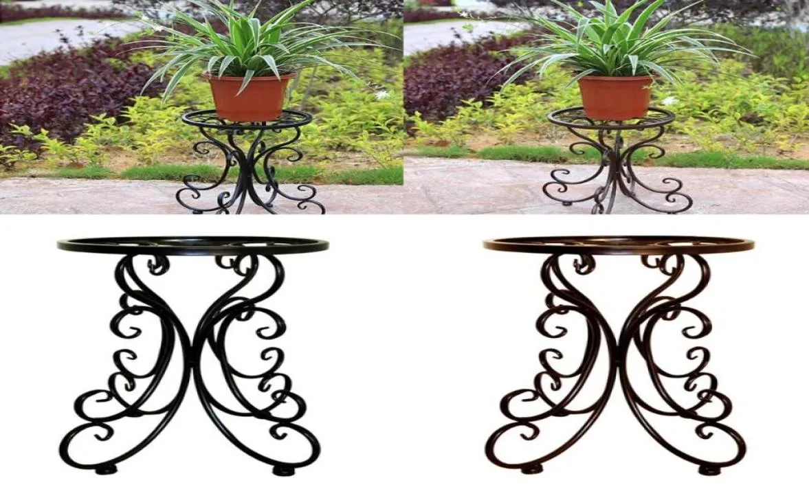 Hight Quality Indoor Balcony Single Wrought Iron Flower Ideas Round Stool Rack For Dropship Planters Pots7382985