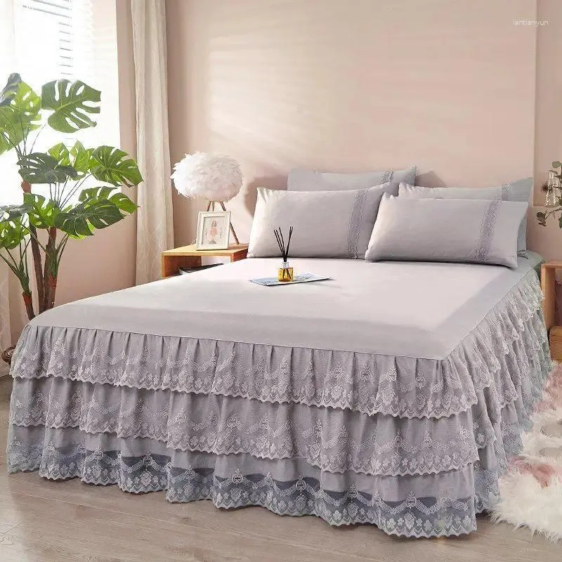 Jupe de lit coréen version dentelle de style été single pièce matelas de couverture princesse laide laid