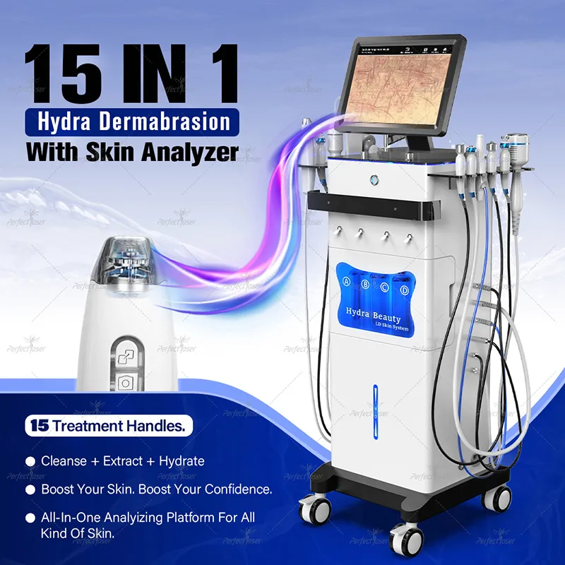 15 I 1 Hydra Machine Skin Rejuvenation Microdermabrasion Hydro Dermabrasion Wrinkle Blackhead Removal Professional Beauty Equipment Salon