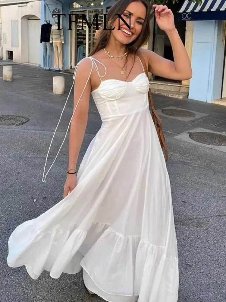 Basic Casual Kleider Tfmln Elegante Damenkleidung Langes Kleid 2024 Sommer Klassiker modisches Reißverschluss Kleid hohe Taille A-Line Party Dressl2405