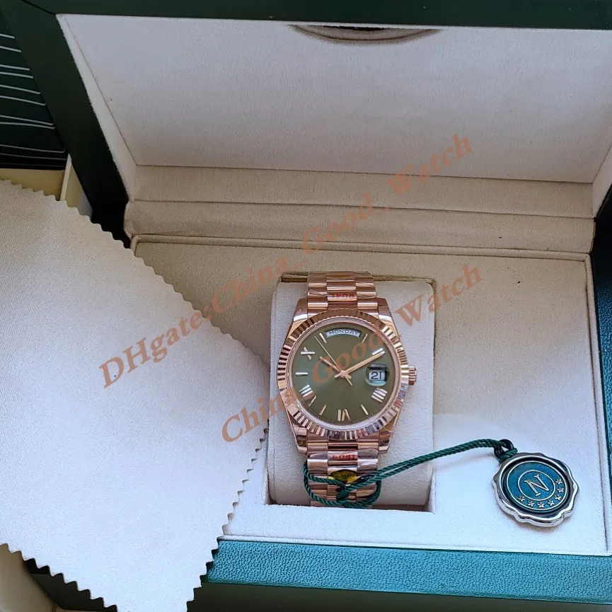 Super good Watch V12 Version Rose Gold Green Dial Mens Mechanical Cal 3255 904L Steel Automatic Movement Date Designer Make Luminous di 223u