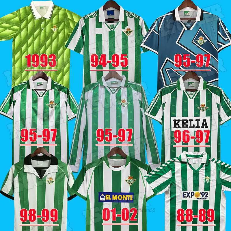 Soccer Jerseys Retro Real 88 89 94 95 96 97 98 02 03 04 Classic Vintage à manches longues Football Shirts Alfonso Betis Joaquin Denilson 1993 1994 1995 1996 1997 1998 2002