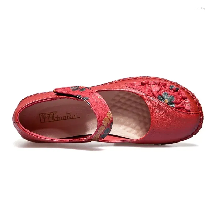 Sıradan Ayakkabı Orijinal Deri Yumuşak Bottom Kadınlar Flats Anne Comfort Oxford Loafers Moccasins için