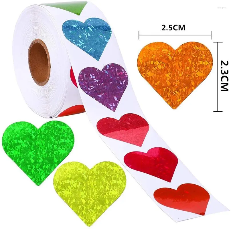 Autocollants muraux 1 rouleau Autocollant pour la Saint-Valentin Adhesive Gift Emballage DIY Artisanat Dectes décoratives en forme de coeur pour Bar Party Store