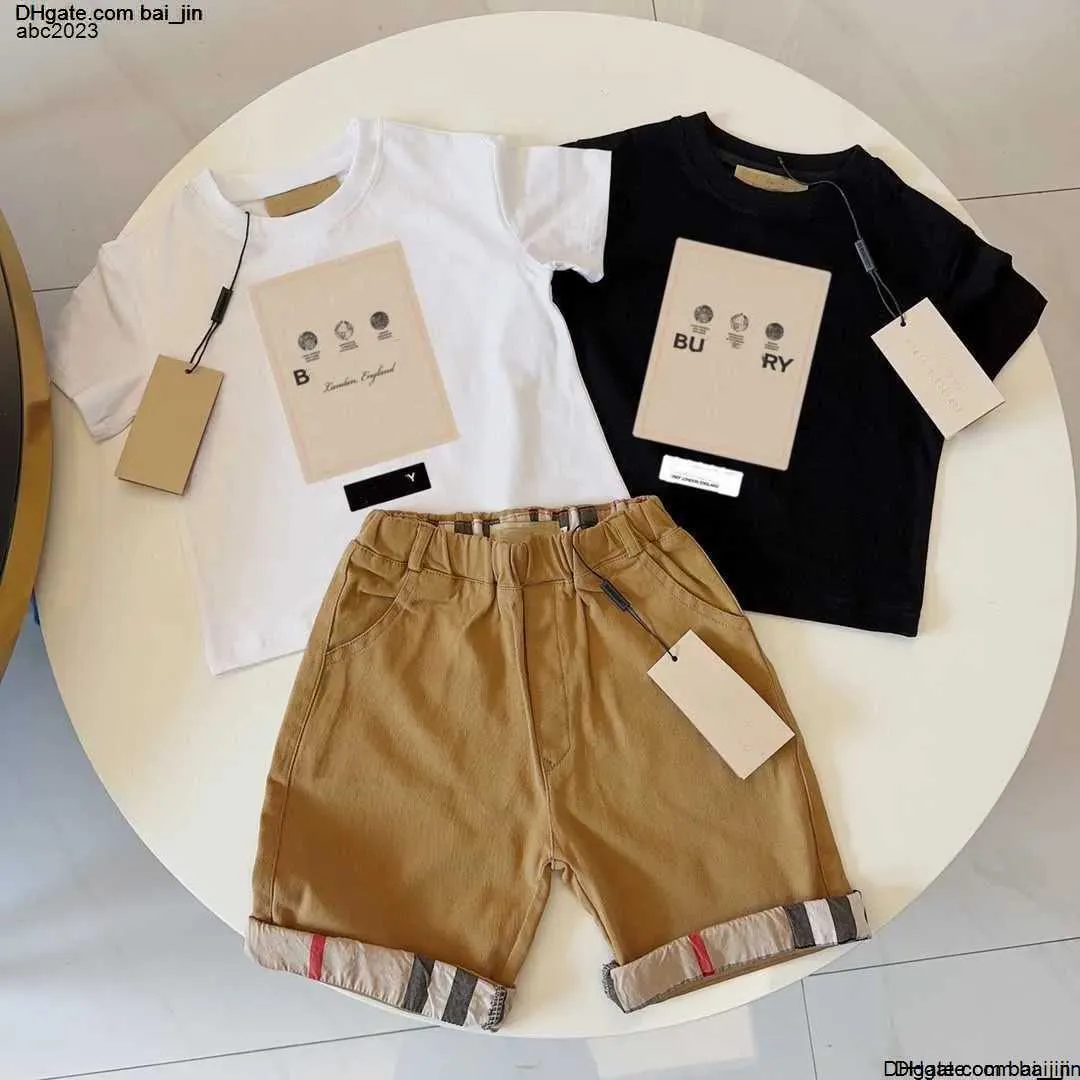 Детская классическая модная одежда для мальчика для детей дизайнерская футболка детская наборы летние мальчики девочки с коротким рукавом с коротким рукавом