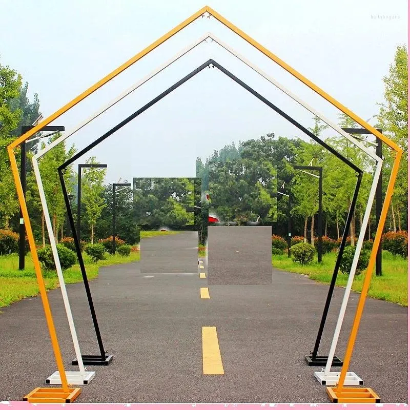 Party Decoration Anpassa bröllopsrekvisita Iron Gate Geometric Pentagon Shelf Outdoor Stage Bakgrund Bakgrund Bakgrund