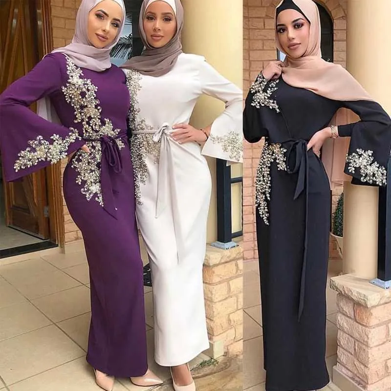 Roupas étnicas Eid Mubarak Abaya Dubai Turquia Vestido Hijab Muçulmano Kaftan Islã Vestidos abayas para mulheres Robe Musulman Femme Vestidos T240510