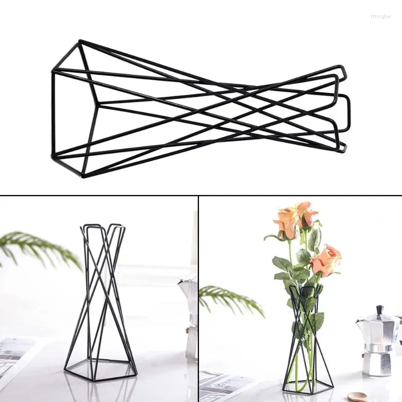 Vases Nordic Style Air Plant Solder Metal Flower Pots Stand Geometric Iron Tillandsia Table Home Garden Ornements