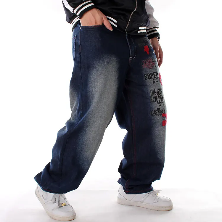 Jeans vintage de streetwear Hip Hop Oversize Black Wide Legal Jeans Pants Jeans Jeans calças para homens Diário Roupa Classic Straight Tamanho 30-46