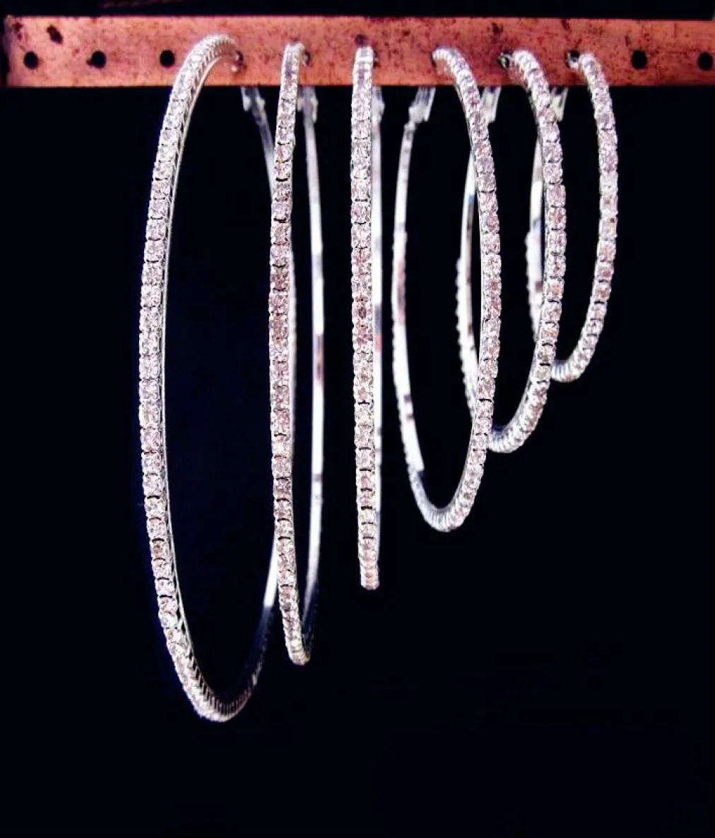 Accessoires Rhinestone Kleine en grote hoepel oorbellen voor vrouwen Bijoux klassiek nieuw heel schattig cadeau5071138