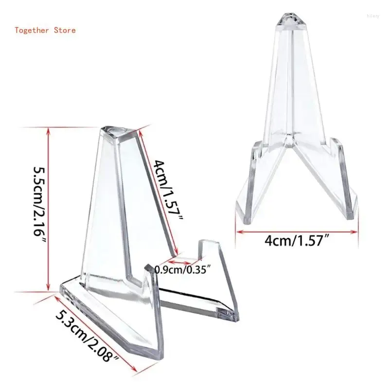 Dekorativa plattor 5st Acrylic Stativs Mini Coin Display Stand Enace Holder Rack Hylla för Collectible Challenge Medals 6xdd