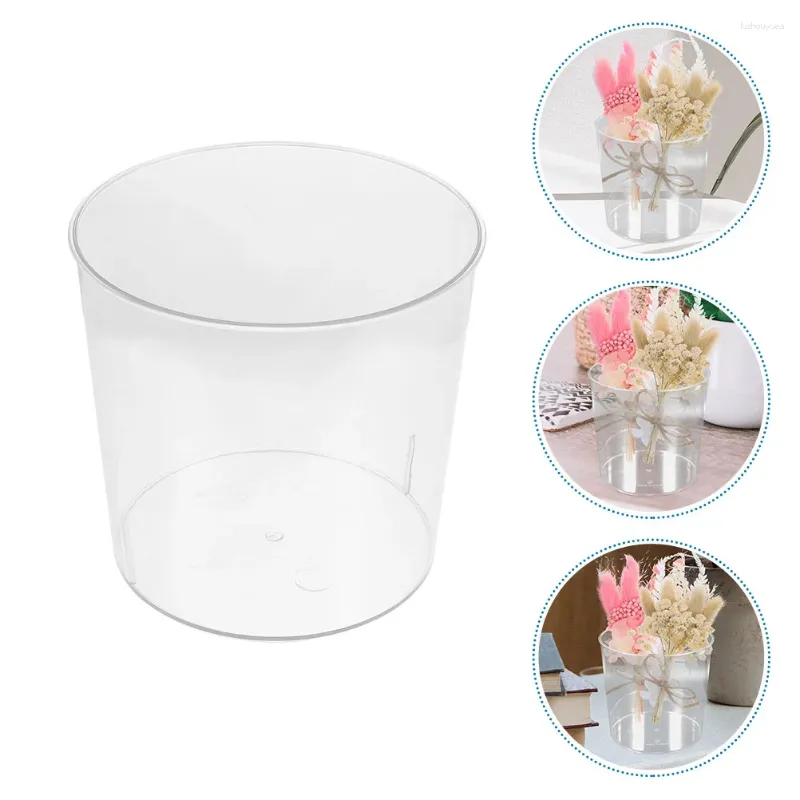 Vaser akryl blomma vas klar rund avsmalnande bord blommor plastis hink vin kylare badkar hem kök bröllop