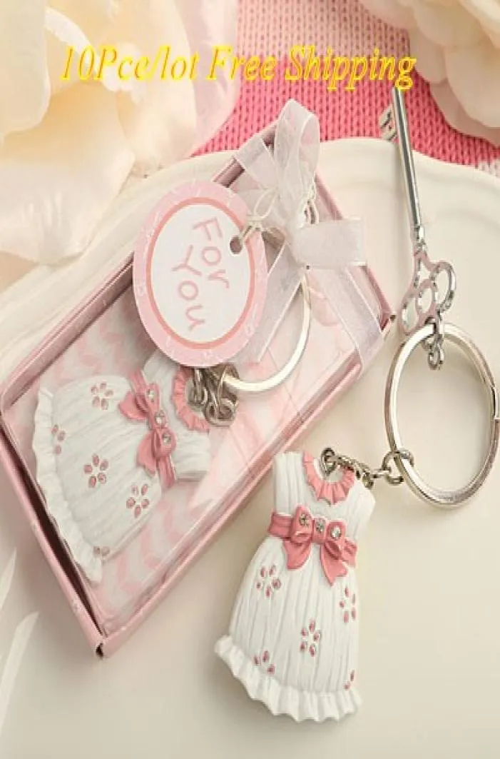 10Pcslot Amazing little dress key chain favor for baby girl and baby birthday favors and baby girl favors baby Party favors9338889