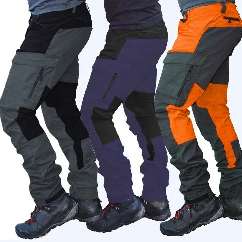 Mens Cargo Jogger tactische broek Streetwear klaar om multi -pocket slanke fit patchwork lading broek te verzenden herfst herfst 240511