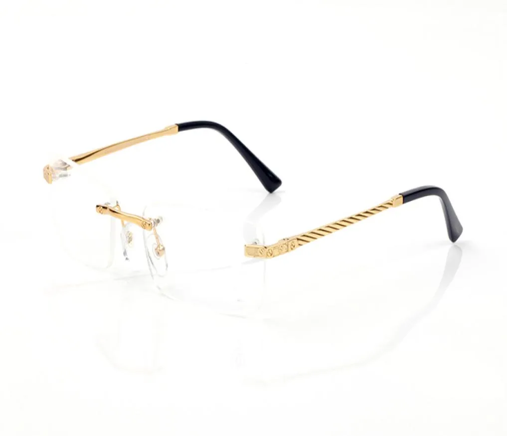 Новые ретро мужчин Buffalo Horn Glasses Женщины солнцезащитные очки для мужчин без щит золотой серебряной рамки Clear Linse Eglases с Case Ocul3486901