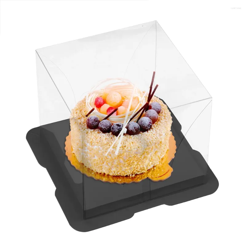 Emballage cadeau Niceyard Clear Cupcake Box Emballage avec support d'influence Cake Party Cake Pet Candy Food Transport Square