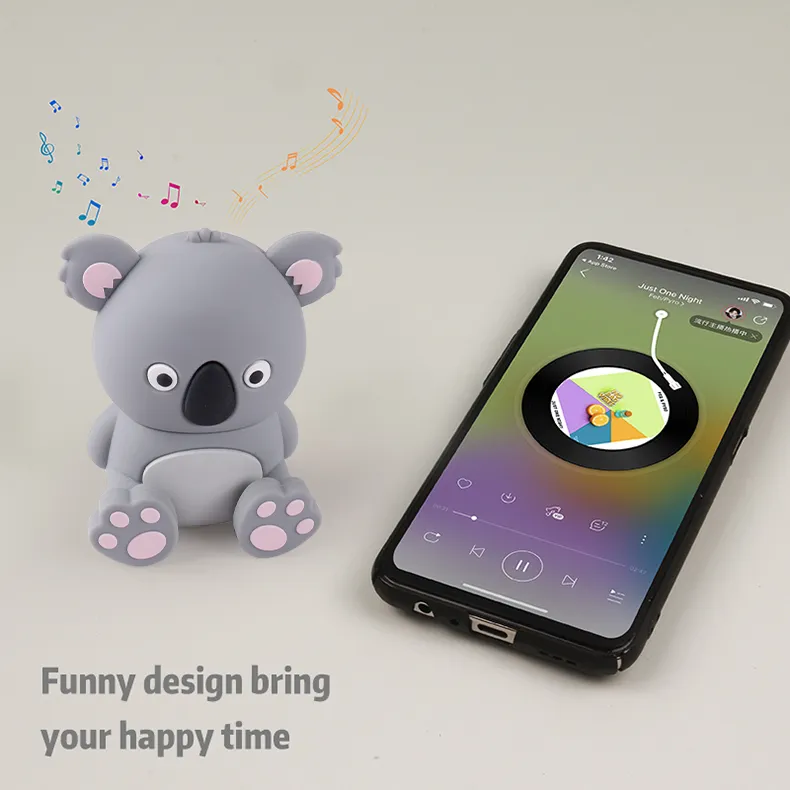 Koala small speaker Cute girl speaker Mobile phone stand speaker Mini portable cartoon animal speaker gift