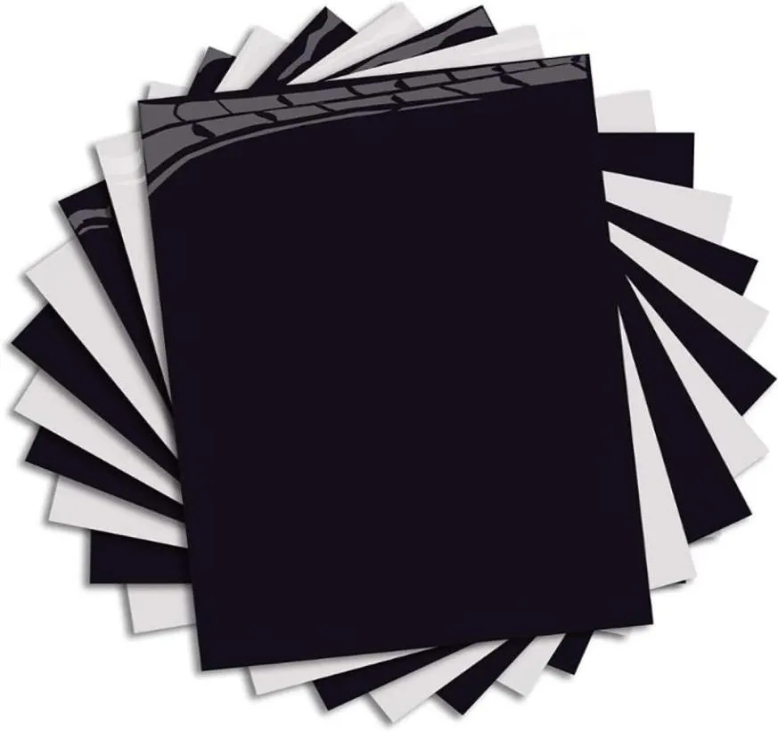 Warmteoverdracht HTV in zwart -wit ijzer op startpakket 10 x 20 vellen voor T -shirts sportkledingvenster Stickers9110696