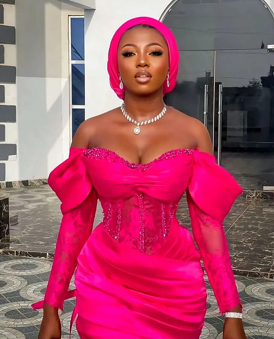 African Formal Party Dress Off-the-Shoulder Lace Corset Nigerian Prom Guest  Dress Back Slit Aso Ebi Evening Dress from Dhgate Prom Dresses - price  190.56