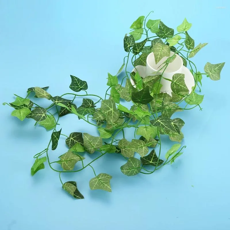 Decorative Flowers Selling Artificial Plant Green Ivy Leaf Garland Wall Hanging Vine Home Garden Decoration Wedding Party DIY Fake Wreath