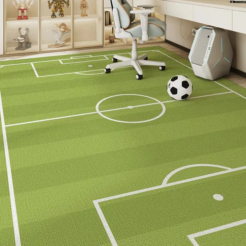 Carpets Football Field Carpet Home Bedroom Children's Room Boys' Basketball Court Mat Large Area Bedside