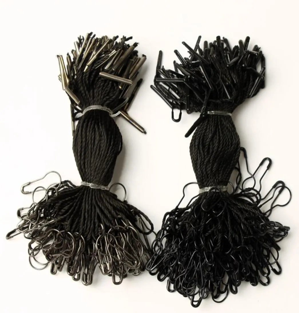 Cucitura fai -da -te Crafting da 1000 pezzi Nero Tag Tag String con perno di sicurezza a forma di pera nera 105 cm Buono per appeso Tags per indumenti 44405161