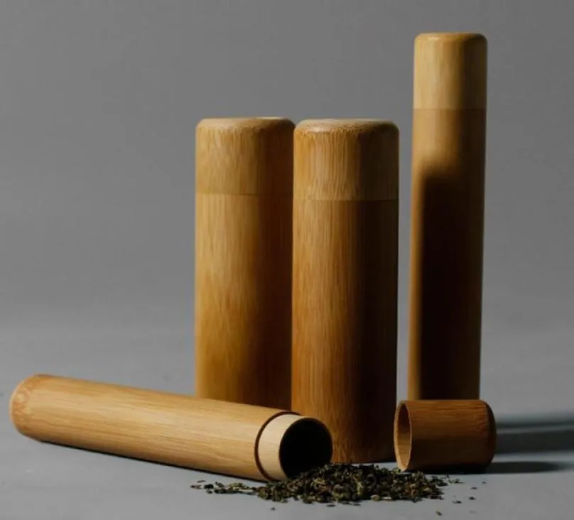 Präferenz 3 Größe handgefertigter Bambus Tee Kanister Spice Caddy Storage Box Organizer Tee Blätter Aufbewahrung Flaschenröhren Gewürz JARs3108477