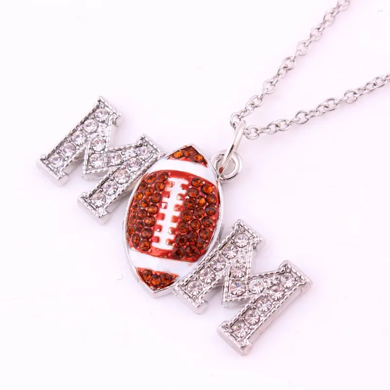 Pendant Necklaces Fashion Rugby Football MOM Monogrammed Necklace Women's Trend Party Jewelry Accessories Gifts