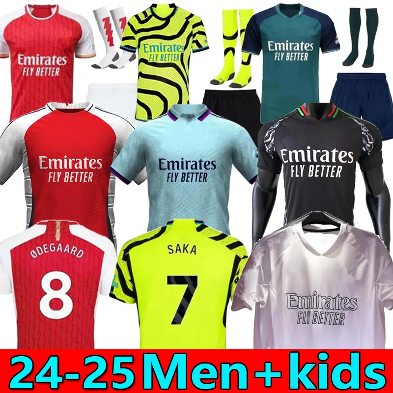 16-4xl Smith Rowe Rice koszulki piłkarskie J.Timber Whiteout Saliba Strzelcy 24 25 Martinelli G. Jesus 2024 Jersey Saka Havertz Zinchenko Football Shirt Odegaard Kids Men Top