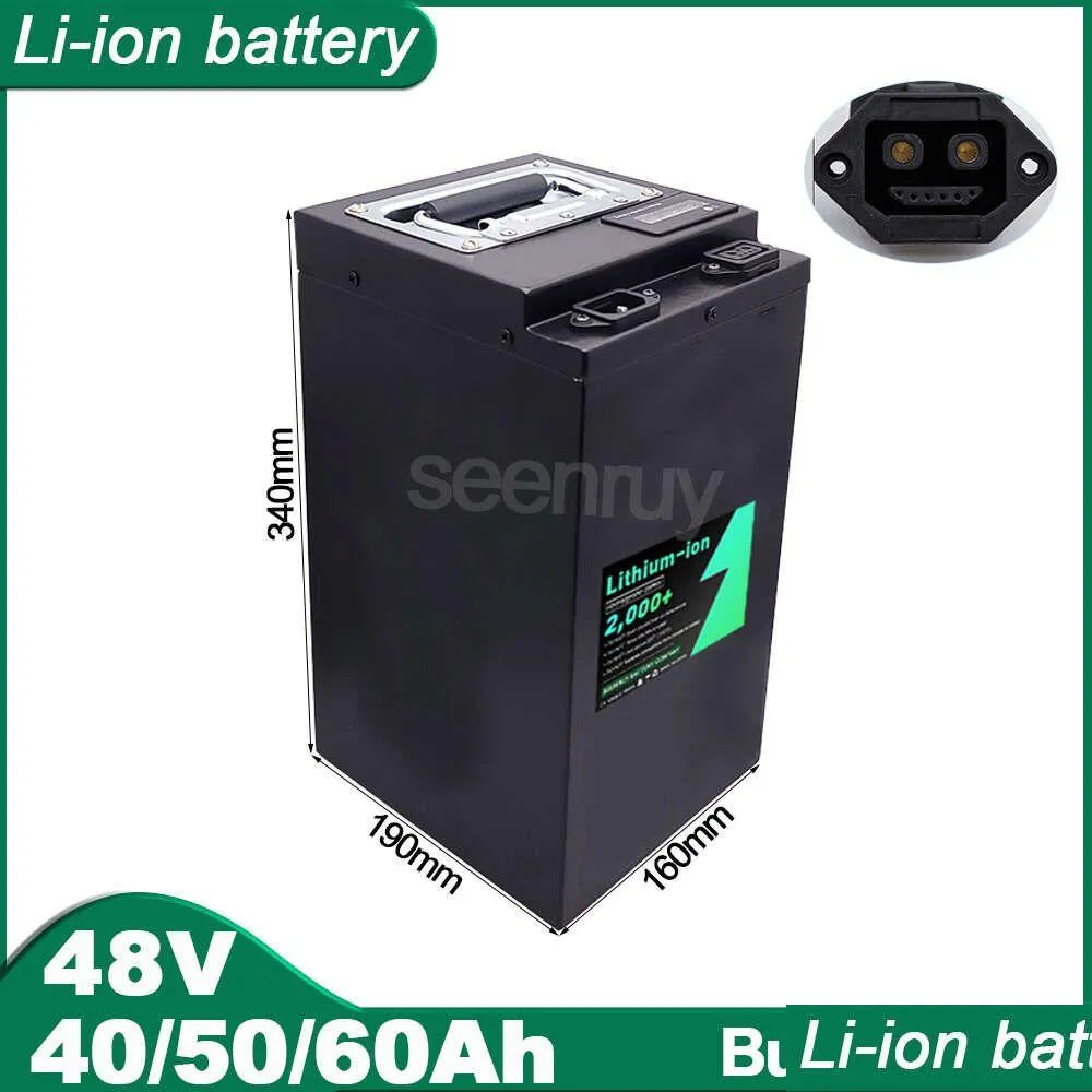Baterias 48V 40AH 50AH 60AH Li Ion com carregador 2add6 plugue de plugue de polímero de lítio pacote perfeito para 3300W E-Bike Bicycle Motorcycle S DH3TR