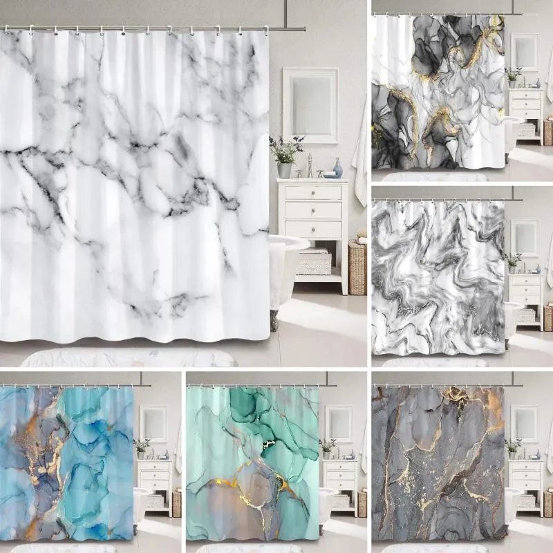 Rideaux de douche marbre luxe naturel abstrait texture fluide rideau