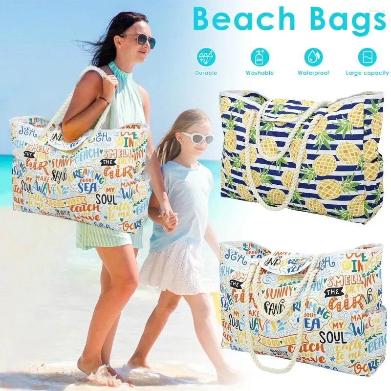 Depolama çantaları plaj çantası su geçirmez oxford kumaş tote 22lb/10kg büyük kapasiteli şerit havuz eli manyetik düğmeli