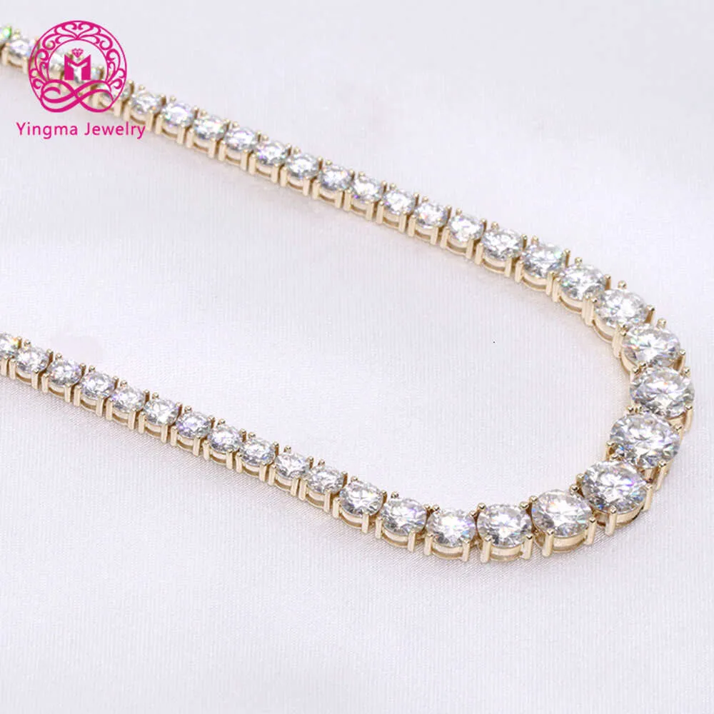 Bijoux mix tailles pierres d couleur blanc hip hop Moissanite 14K