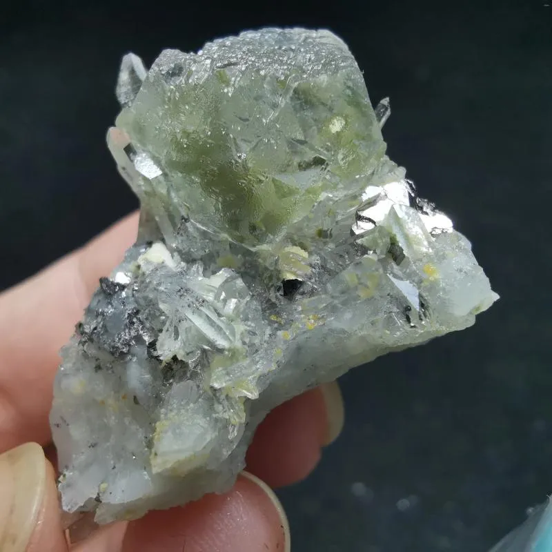 Decorative Figurines 17.7gNatural Rare Green Fluorite Cluster Mineral Specimen Stone And CRYSTAL HEALING QUARTZ GEM
