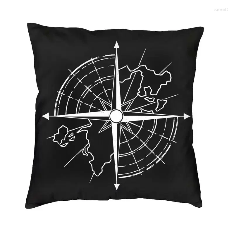 Kissen entdecken Sie die Weltkompass -Wurf -Wurf -Häuser -Dekoration Custom Square Cover 40x40 Pillowcover für Wohnzimmer