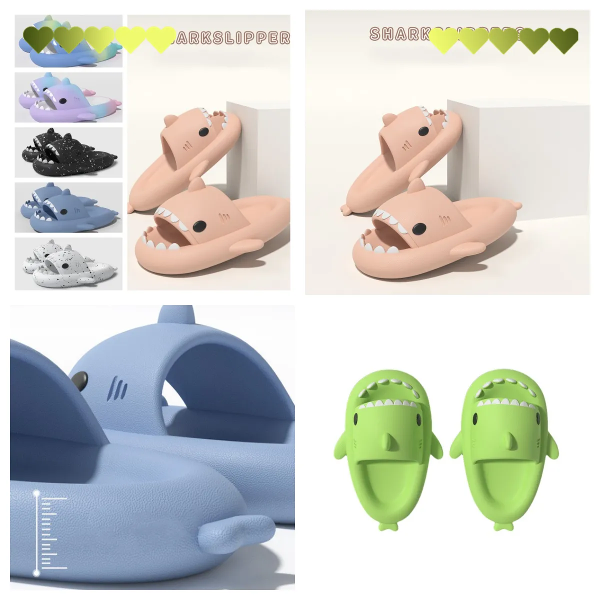 Slippées de fond de massage des requins pour couples adultes Anti Slip Bathroom Fakage Slippers Trendy Outdoor Funny Home Cute Slippers 2024