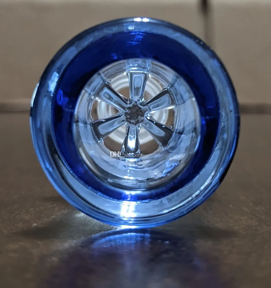 14 mm 18 mm szklany płatek śniegu slajd miski samca do rury wodnej Bong Blue