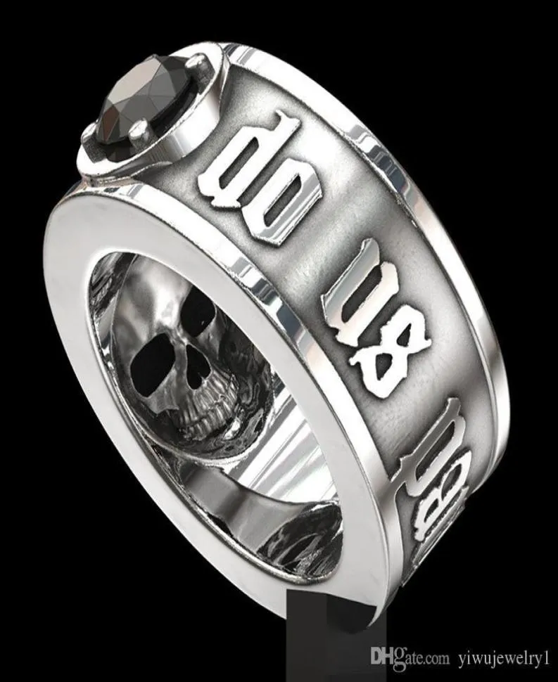 039Till Death do Us Us Part039 roestvrijstalen schedelring zwarte diamant punk bruiloft verloving sieraden voor mannen maat 6 133736839