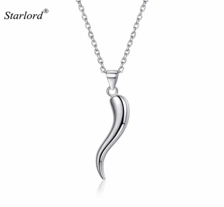 Pendant Necklaces Italian Horn Necklace 925 Sterling Silver 18quot Cable Chain CornicelloCornetto Amulet Jewelry P13274B4360367