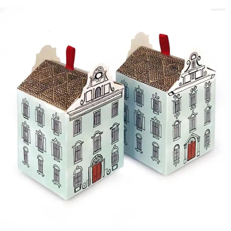 Gift Wrap 10pcs House Style Box Kraft Paper Candy Bag Cookies Party Supplies Wedding Decoration