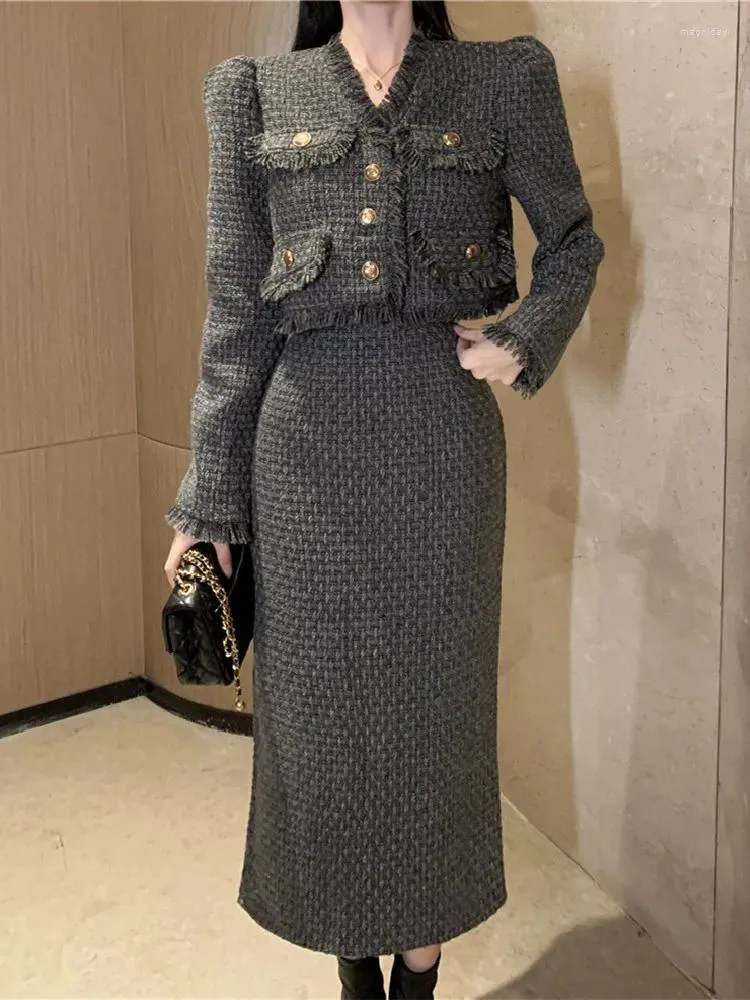 Womens Work Dresses Sets Autumn Winter Cotton Blend Long Sleeve Jacket and  High Waist Skirt from Dhgate Work Dresses
