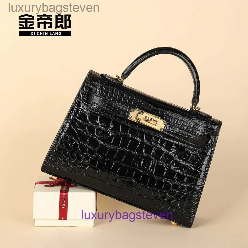 10a originale 1: 1 hremms Kelyys designer Handbag Messenger Siamese Crocodile Belly Womens Borsa Womane Leather Fashion Trend 19cm secondo con logo reale