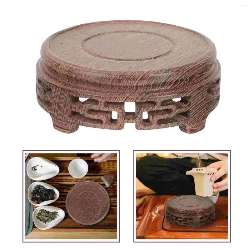 Zestawy herbaciarskie Teapot Bazowy drewniany wazon uchwyt na stojak wewnętrzny Bonsai Flowerpot Drewniany wystrój wystroju