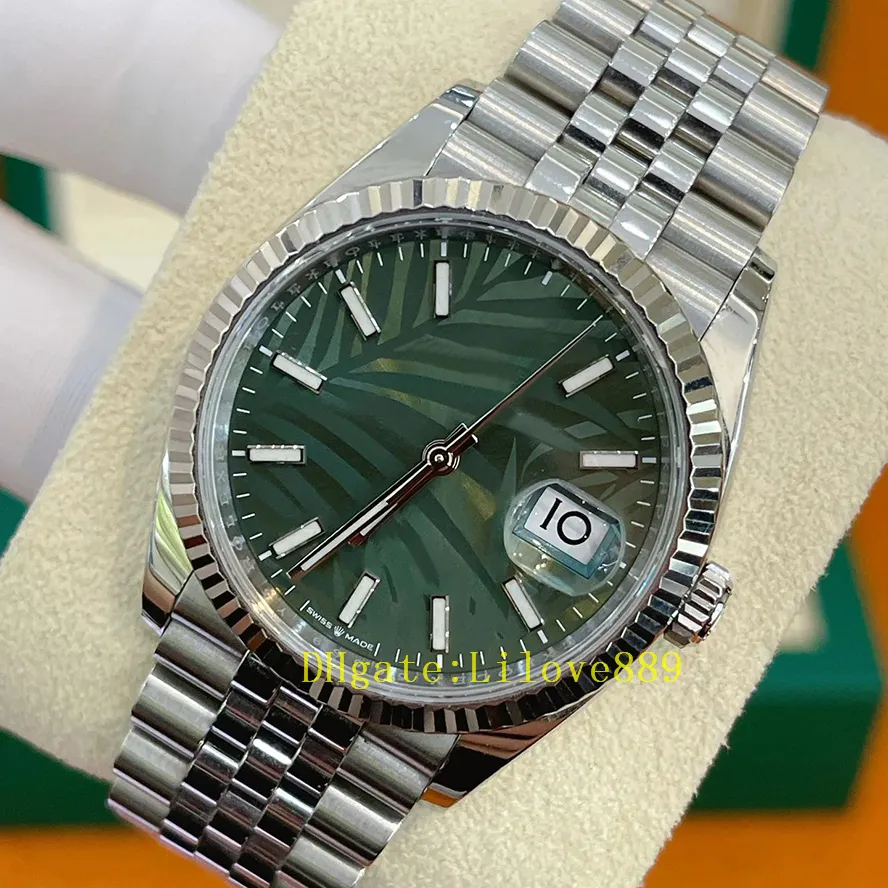 Les femmes regardent 126234 Sapphire Disque imperméable Disc 36 mm Triangulaire Anneau extérieur 2813 MACHINERIE MOTION AUTOMATIQUE MONTRE OLIVE-GREEN