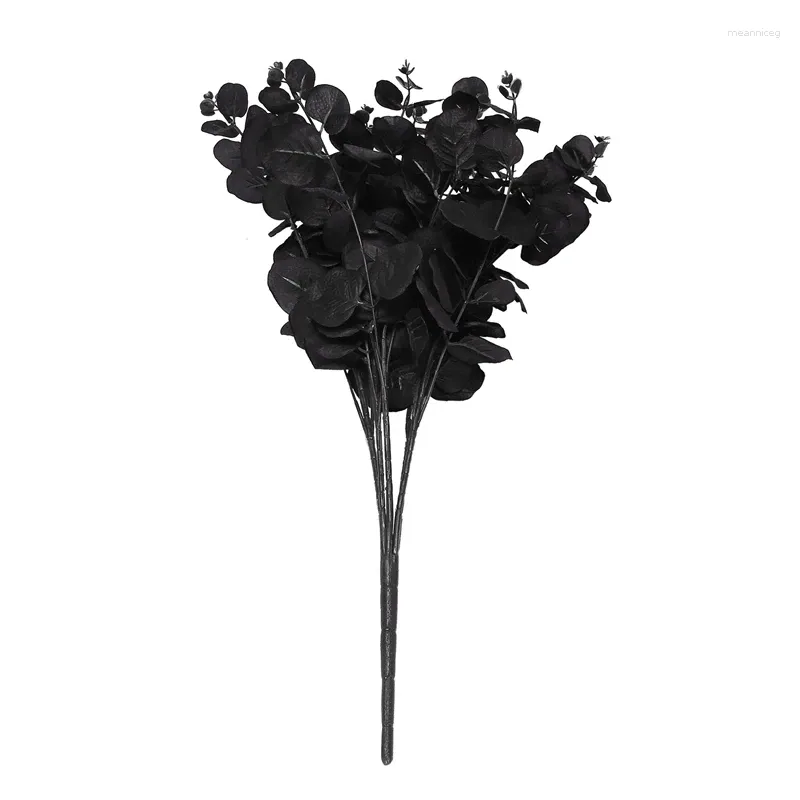 Dekorative Blumen 20 Köpfe künstliche schwarze Eukalyptus gefälschte Blumenpflanze Hochzeitsfeier Dekoration
