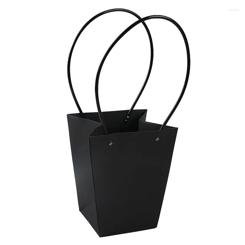 Florist Style Handbag 8PCS Flower Paper Gift Bag, Bouquet Storage Bucket Florist Handbag With Metal Chain, Gift Craft Wrap Bag For Wedding Party Valentine's Day Birthday Mother's Day Bridal Shower Gift Wrap