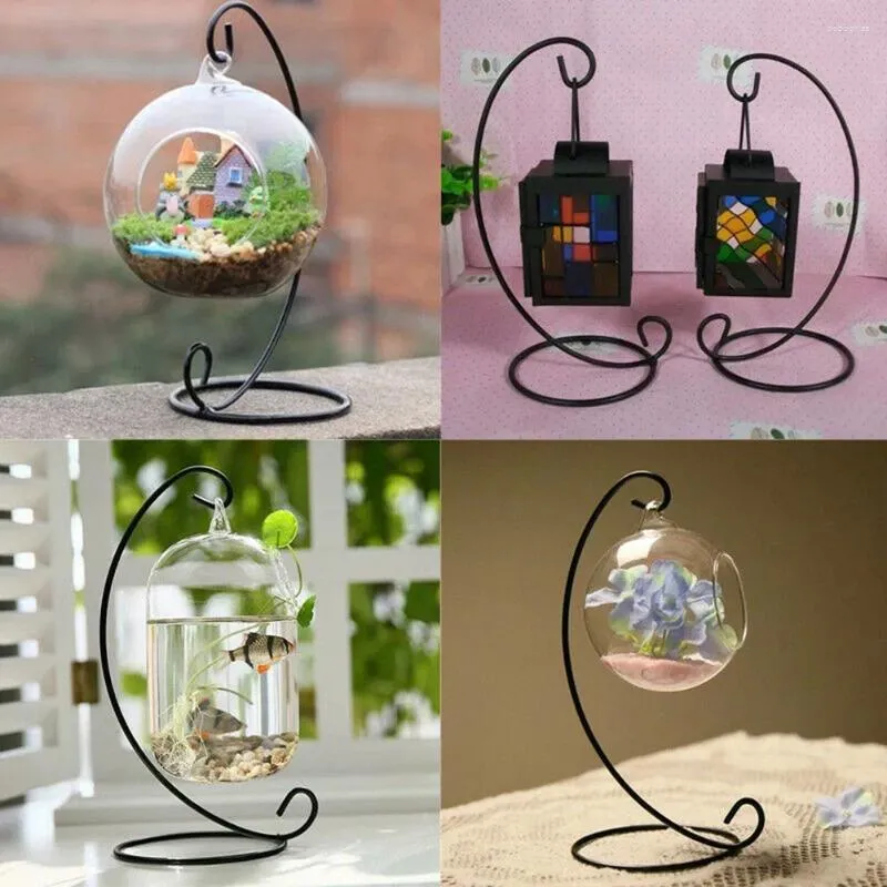 Decorative Plates 10pcs Iron Hanging Stand Bauble Holder Flower Basket Display For Glass Ball Plant Home Decoration