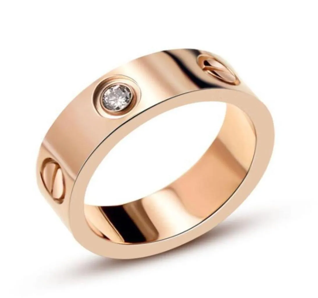 Tytanium Steel Wedding Marka Projektant Miłośnicy Pierścień dla kobiet luksusowe cyrkonia pierścionki zaręczynowe mężczyzn biżuteria na całe prezenty moda A8362949